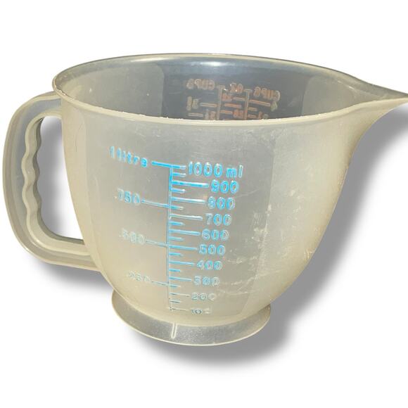 Tupperware 1288 Mix N Store Measuring Pitcher Bowl 4 Cups 32 oz 1 Liter Vintage - Picture 4 of 12